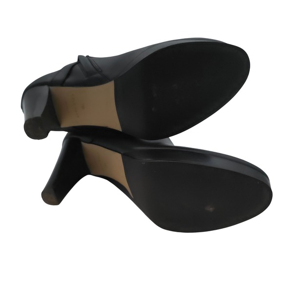 Cole Haan Black Leather Knee High Heeled‎ Boots Platform Size 7B - Picture 4 of 9